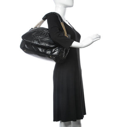 Chanel Vinyl Rodeo Accordion Flap Bag Black 2 of 17