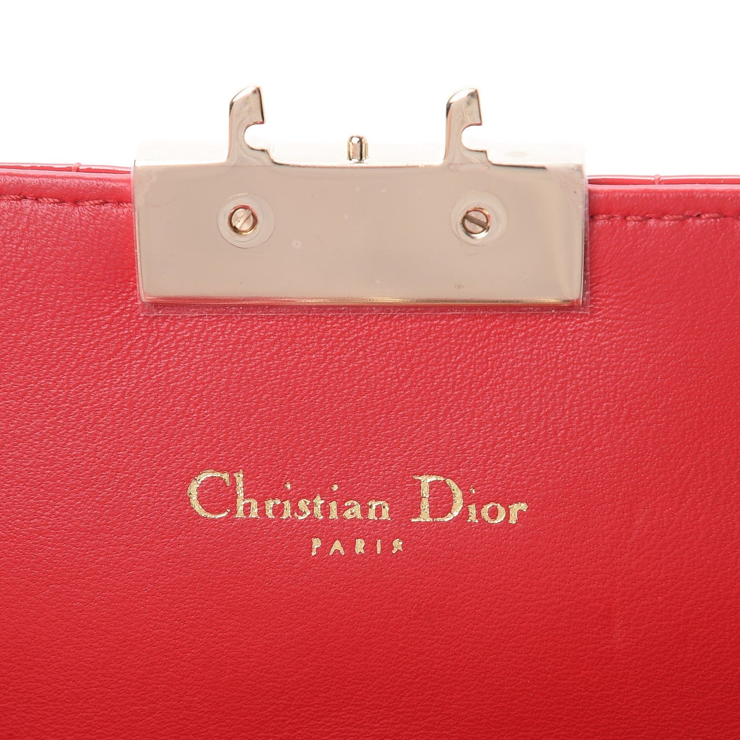 Patent Cannage Miss Dior Promenade Pouch Red
