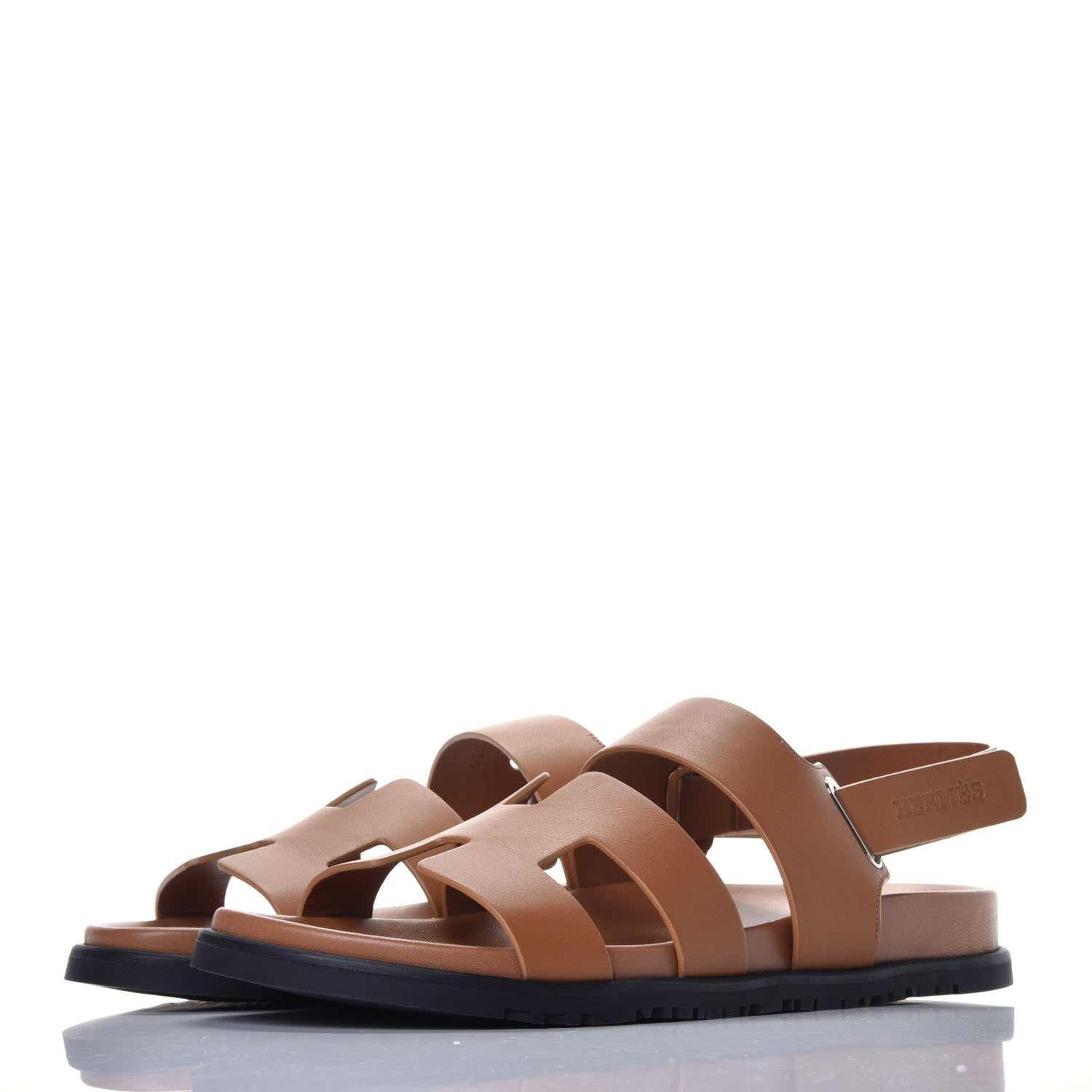 Hermes Calfskin Womens Takara Sandals 41 Gold 3 of 8