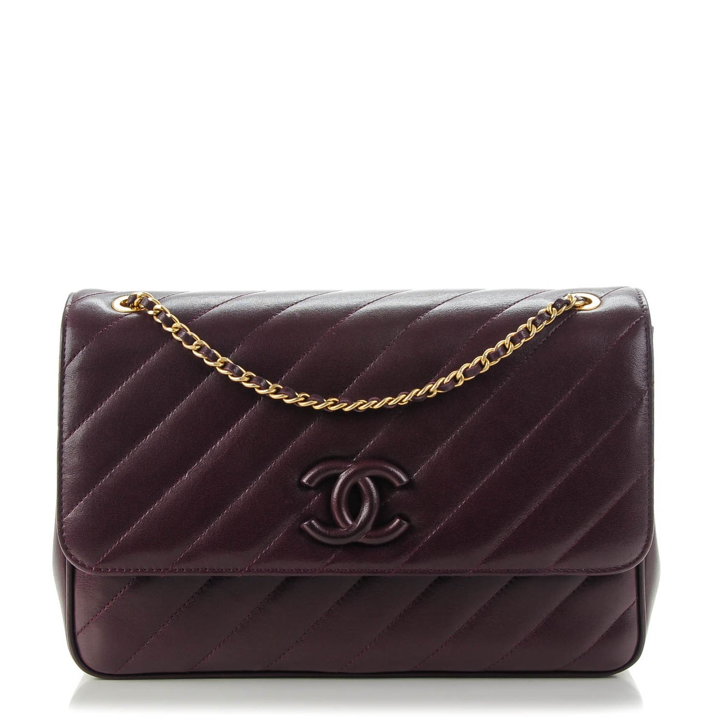 Lambskin Quilted Coco Vintage Jumbo Flap Purple
