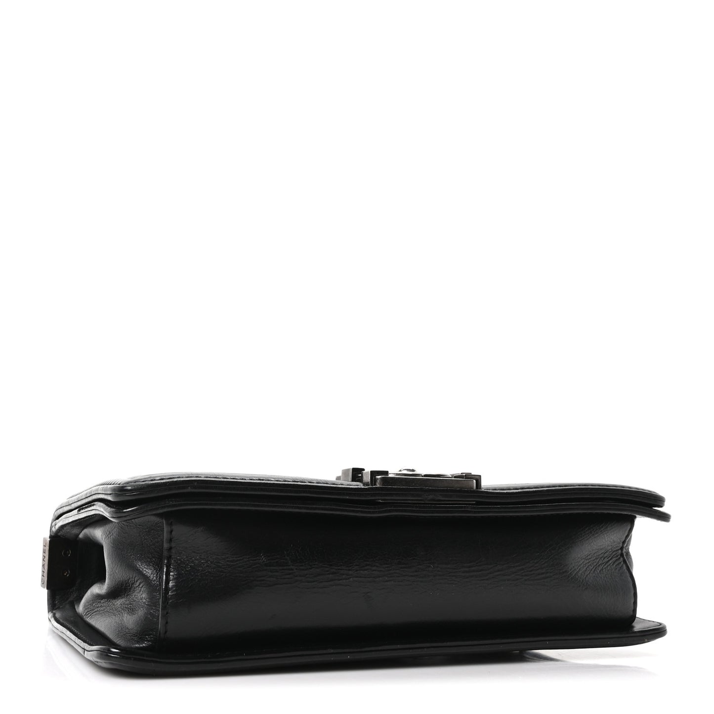 Calfskin Crystal Embossed Medium Boy Flap Black