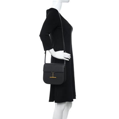 Tom Ford Grained Calfskin Mini T Clasp Tara Crossbody Bag Black 2 of 9