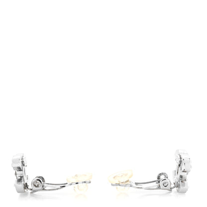 Chanel Crystal CC Clip On Earrings Silver 3 of 4