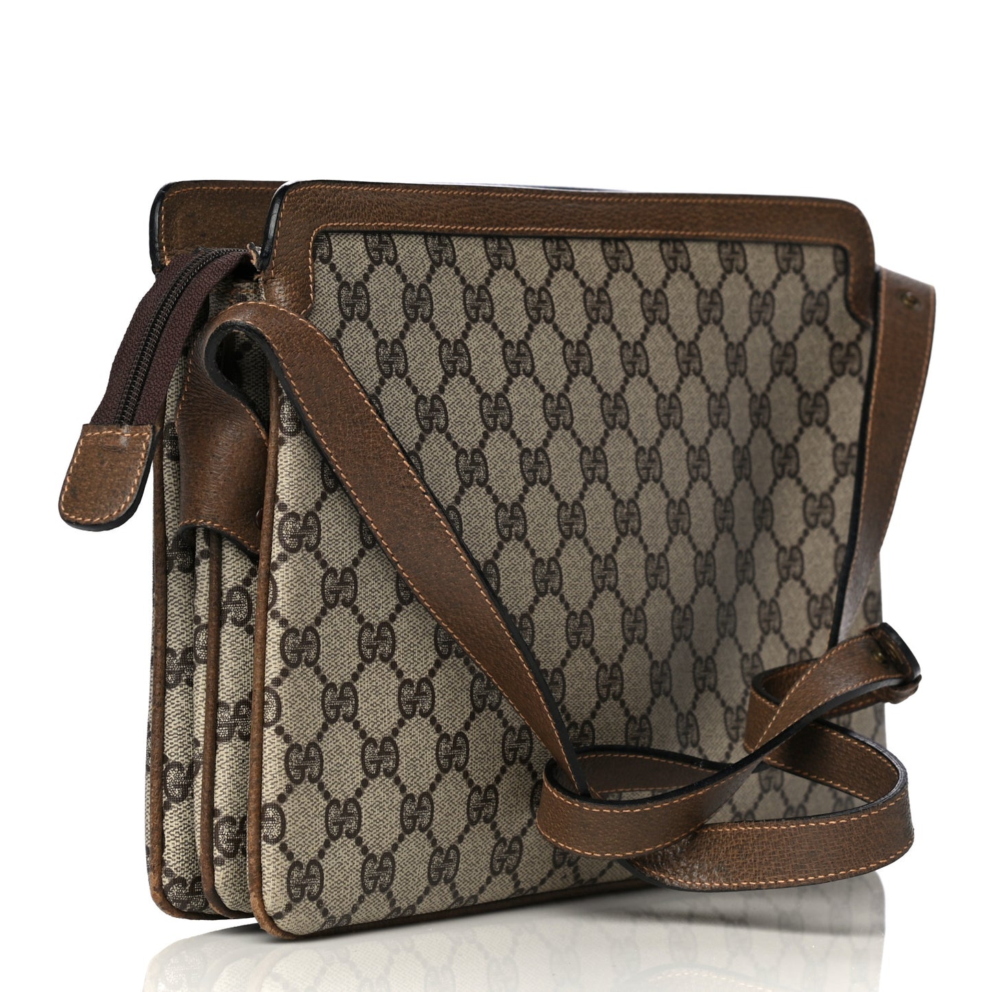 GG Plus Monogram Vintage Web Crossbody Bag Brown