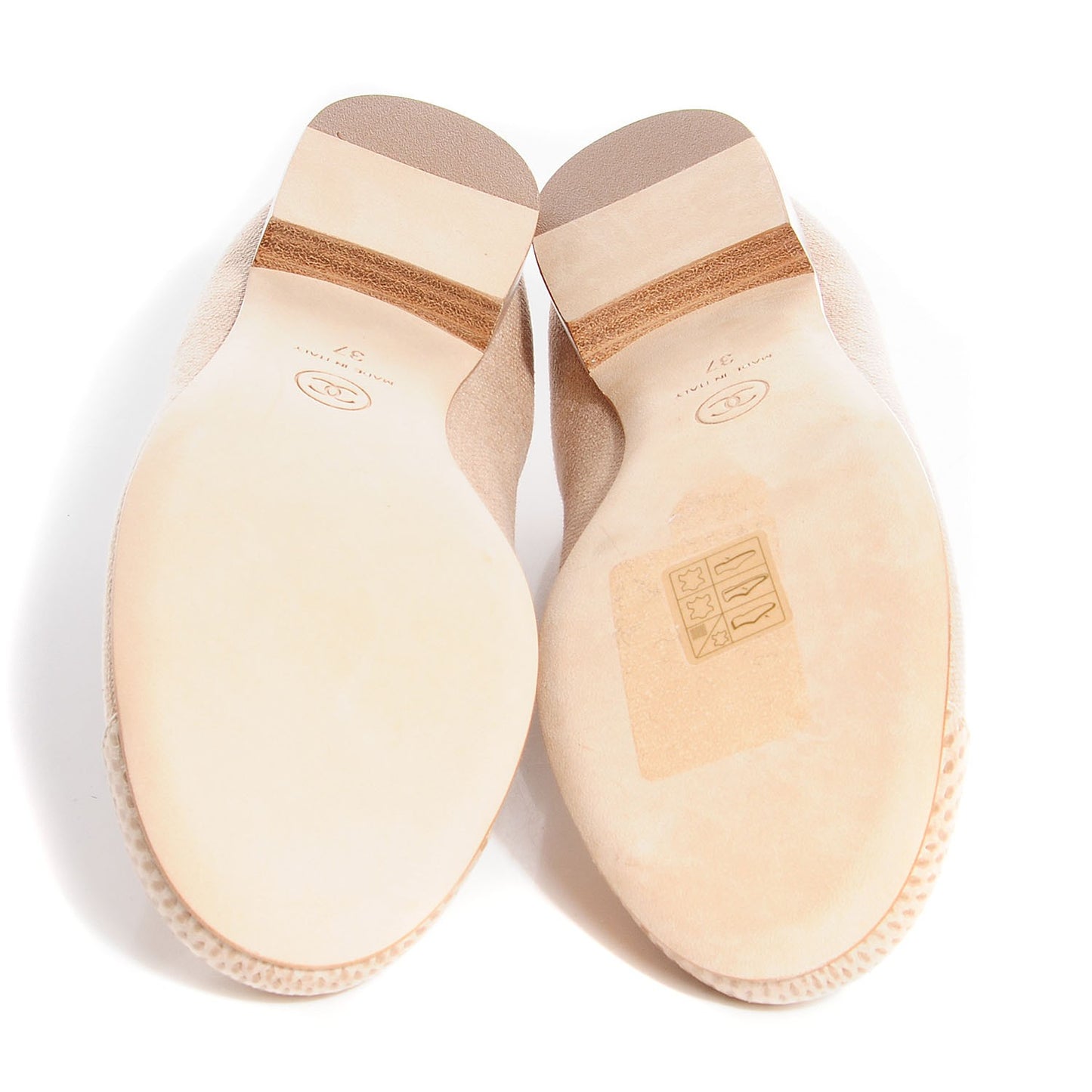 Toile Snakeskin Cap Toe CC Ballerina Flats 37 Dark Beige