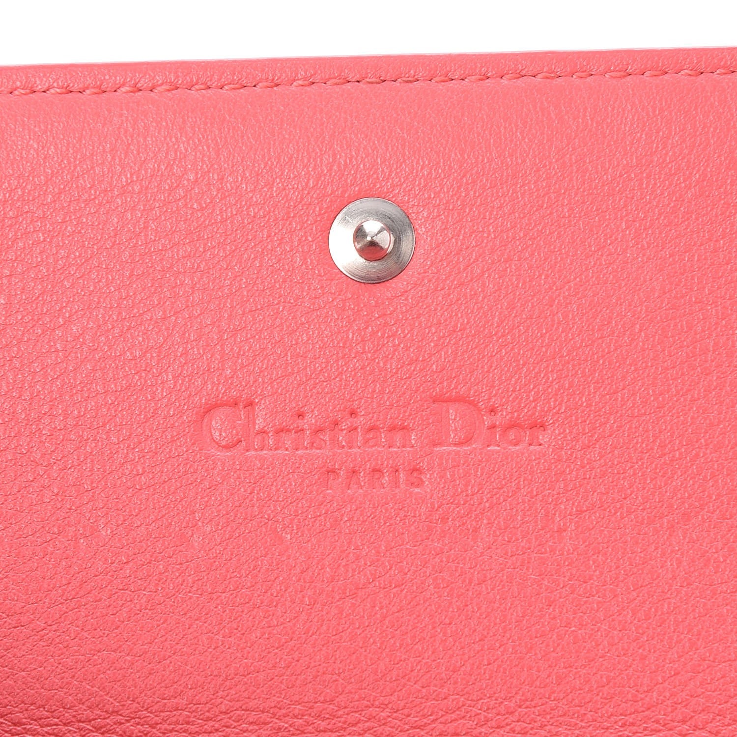 Christian Dior Patent Cannage Rendezvous Chain Wallet Coral 6 of 7