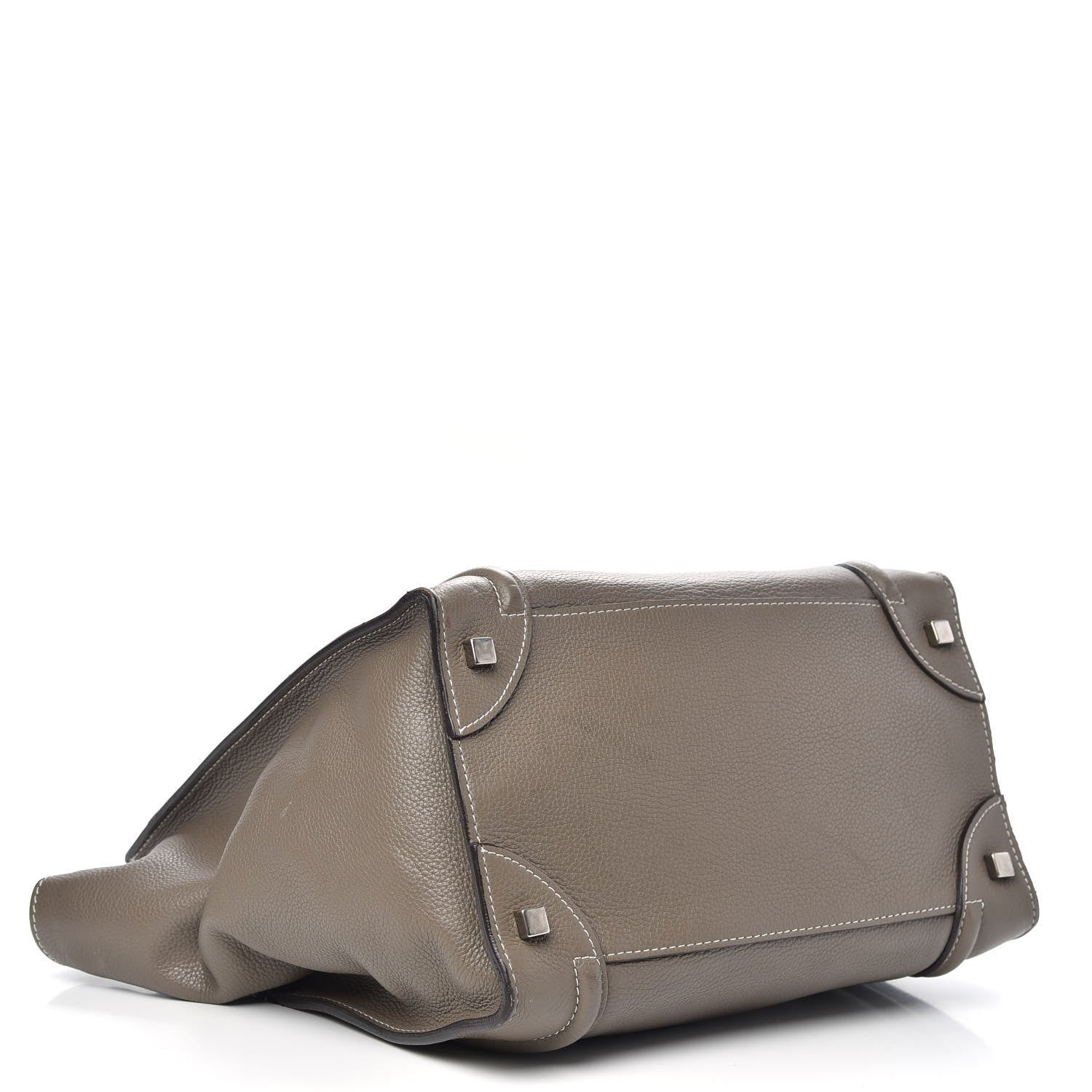 Celine Drummed Calfskin Mini Luggage Souris 4 of 13