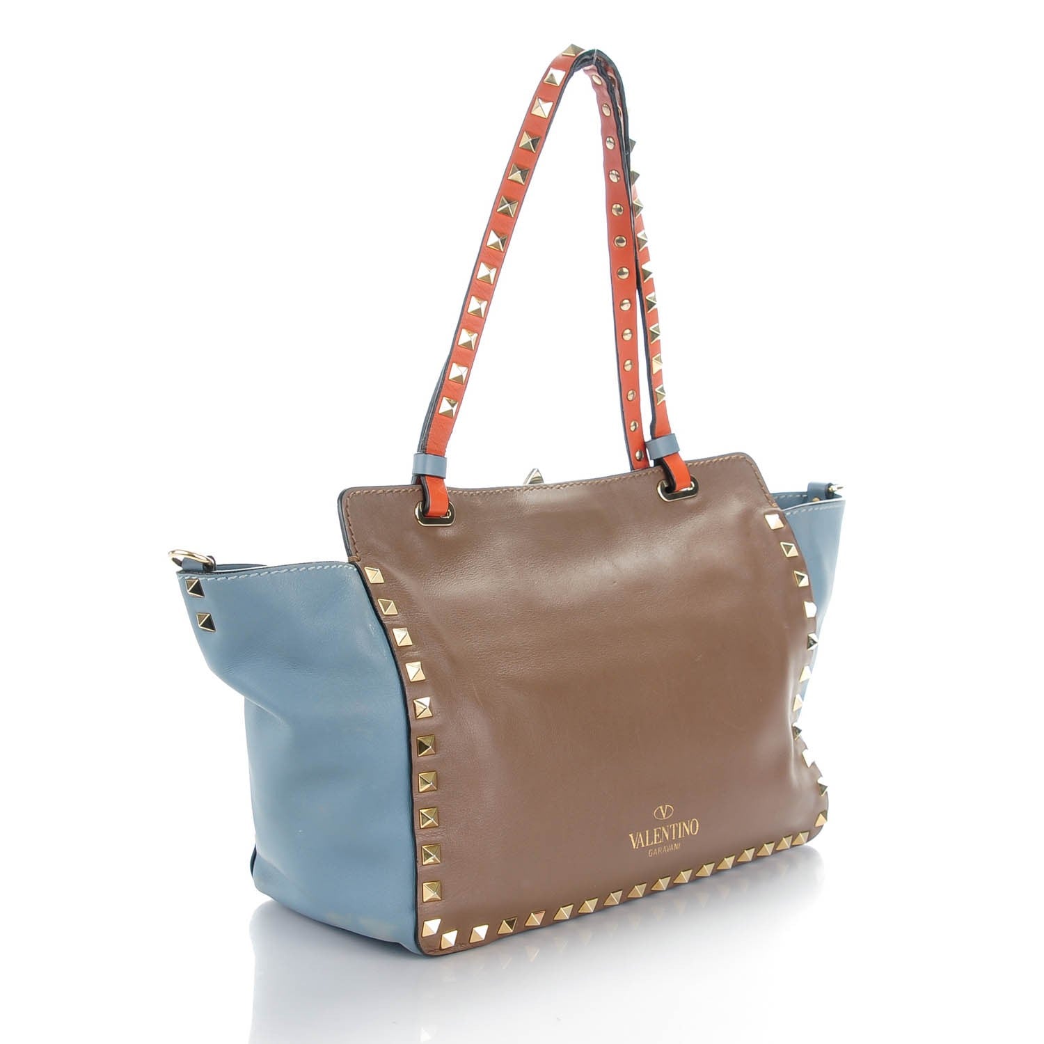 Valentino Garavani Vitello Colorblock Small Rockstud Tote Multicolor 3 of 7