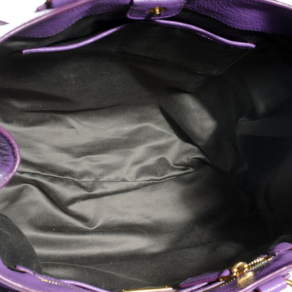 Miu Miu Leather Vitello Tote Purple 5 of 7