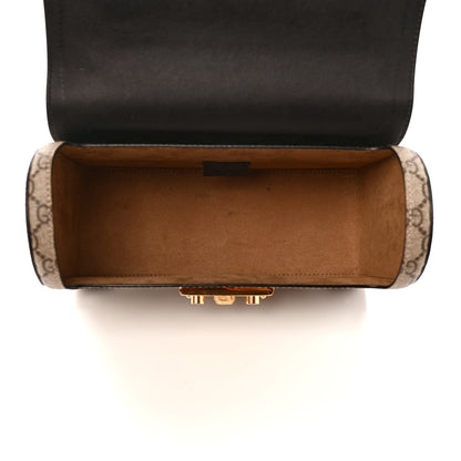 Gucci GG Supreme Monogram Small Padlock Bamboo Shoulder Bag Beige Black Cuir 5 of 9
