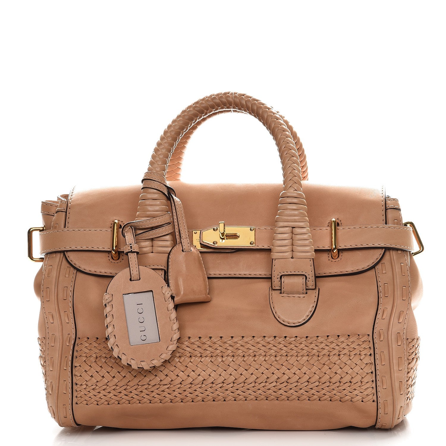 Gucci Calfskin Handmade Medium Top Handle Bag Taupe 1 of 10