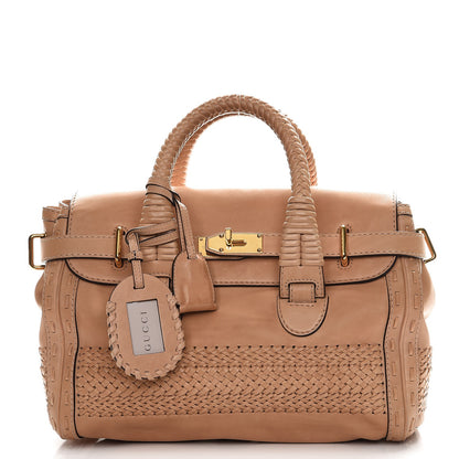 Gucci Calfskin Handmade Medium Top Handle Bag Taupe 1 of 10