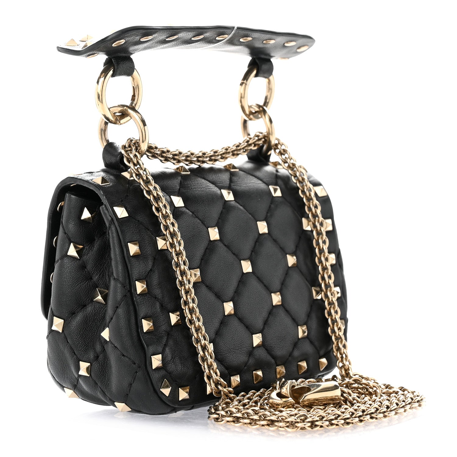 Valentino Garavani Nappa Micro Rockstud Spike Shoulder Bag Black 3 of 10