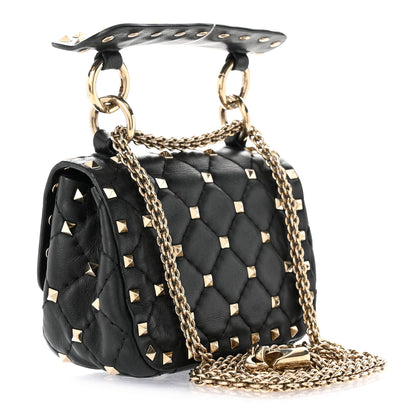 Valentino Garavani Nappa Micro Rockstud Spike Shoulder Bag Black 3 of 10