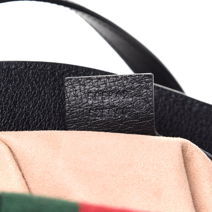 Gucci Grained Calfskin Web Crystal Butterfly Stripe Medium Totem Top Handle Bag Black 7 of 11