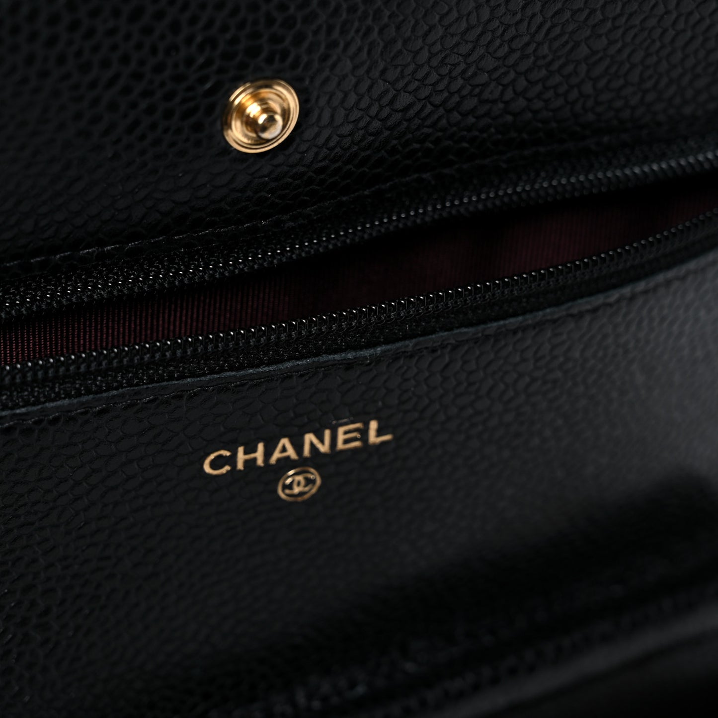 Caviar Quilted Wallet On Chain WOC Black