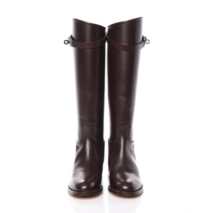 Hermes Box Kelly Jumping Boots 35.5 Chocolate 2 of 13