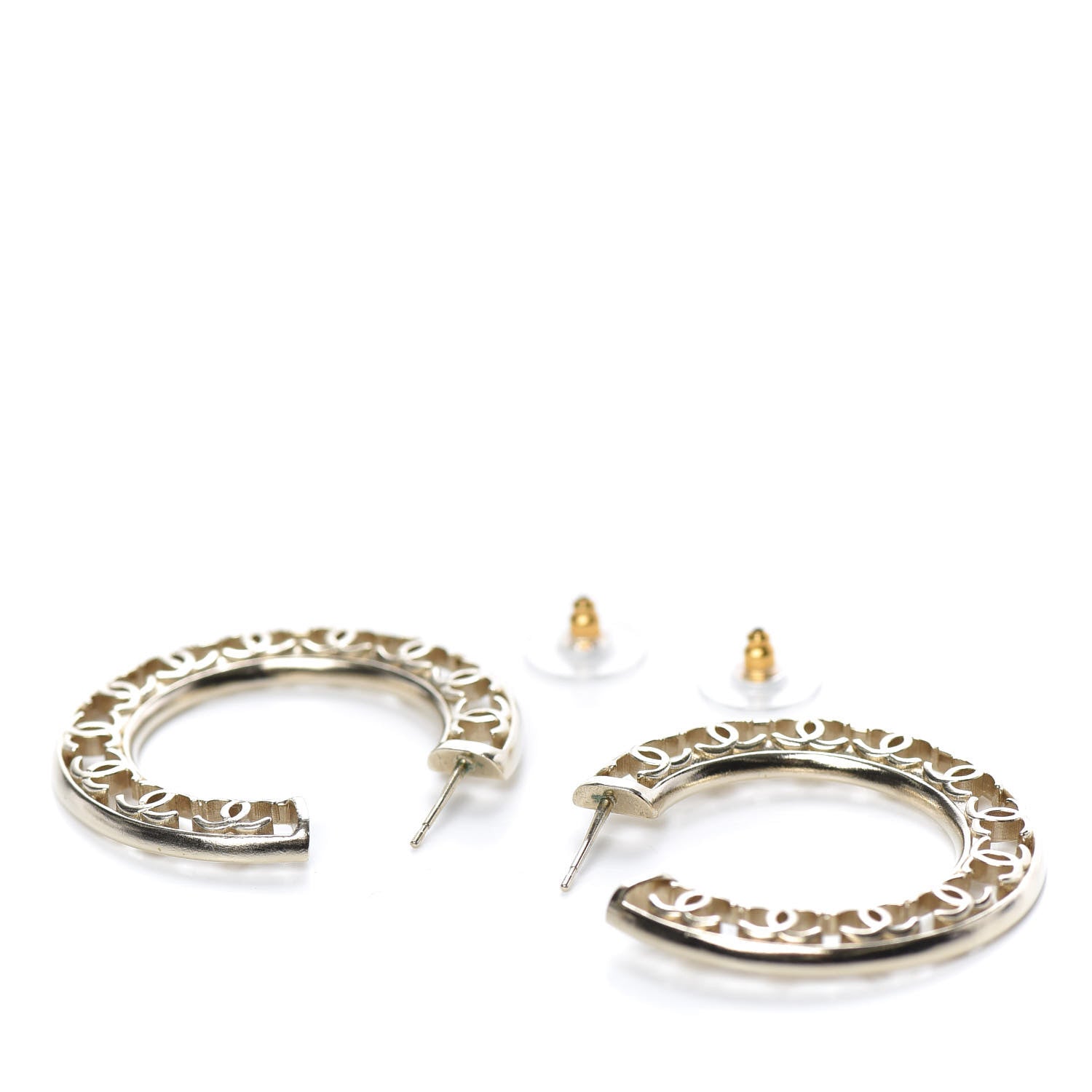 Chanel CC Hoop Earrings Gold 2 of 4