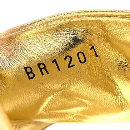 Louis Vuitton Metallic Lambskin Embossed Monogram Revival High Heel Mules 42 Gold 6 of 10