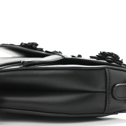 Christian Dior Lambskin Mini 3D Floral Saddle Bag Black 9 of 10