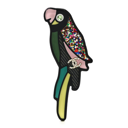 Chanel Resin Parrot CC Brooch Multicolor 1 of 4