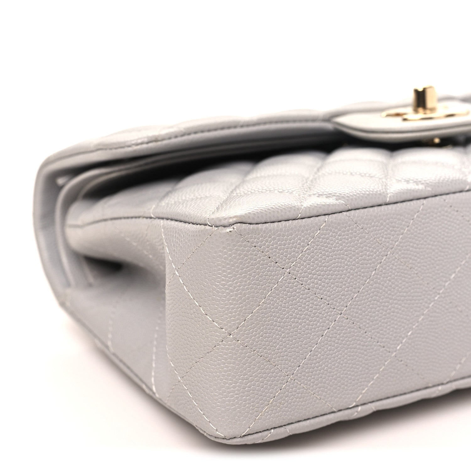 Chanel Caviar Quilted Small Double Flap Grey 9 of 11
