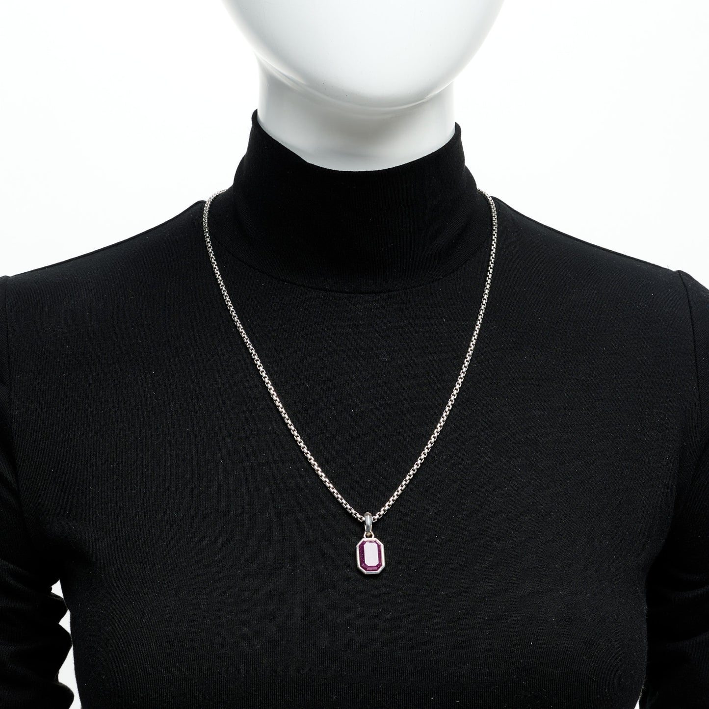 Sterling Silver Ruby Love Amulet Pendant Necklace