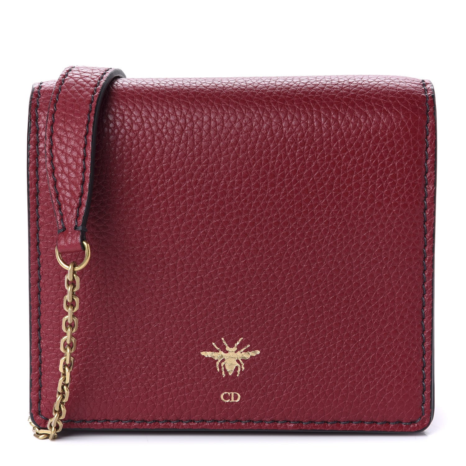 Christian Dior Grained Calfskin D-Bee Crossbody Dark Red 1 of 10