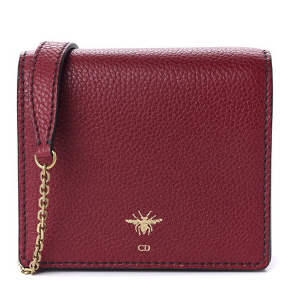 Christian Dior Grained Calfskin D-Bee Crossbody Dark Red 1 of 10