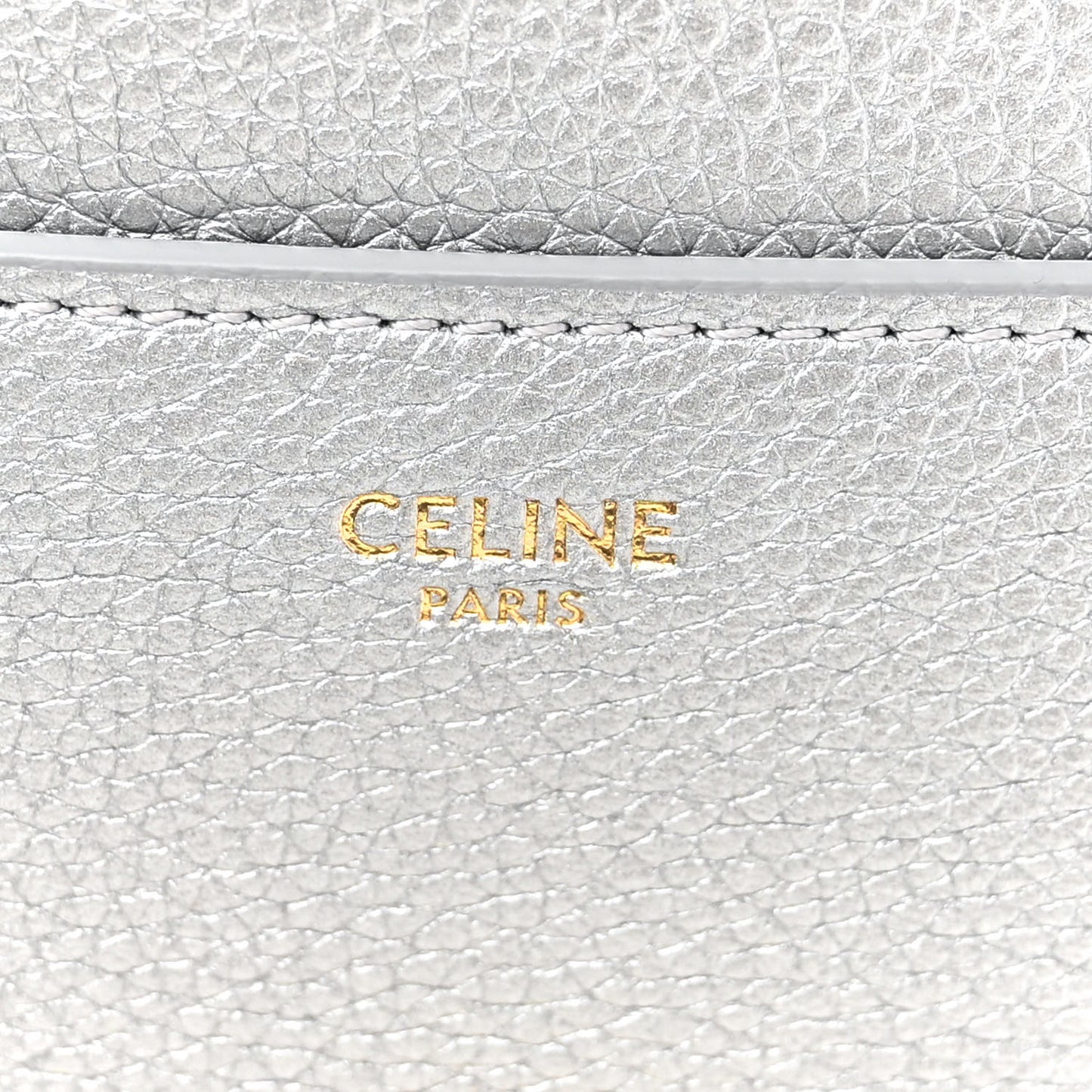 Laminated Grained Calfskin Small 16 Top Handle Bag Silver