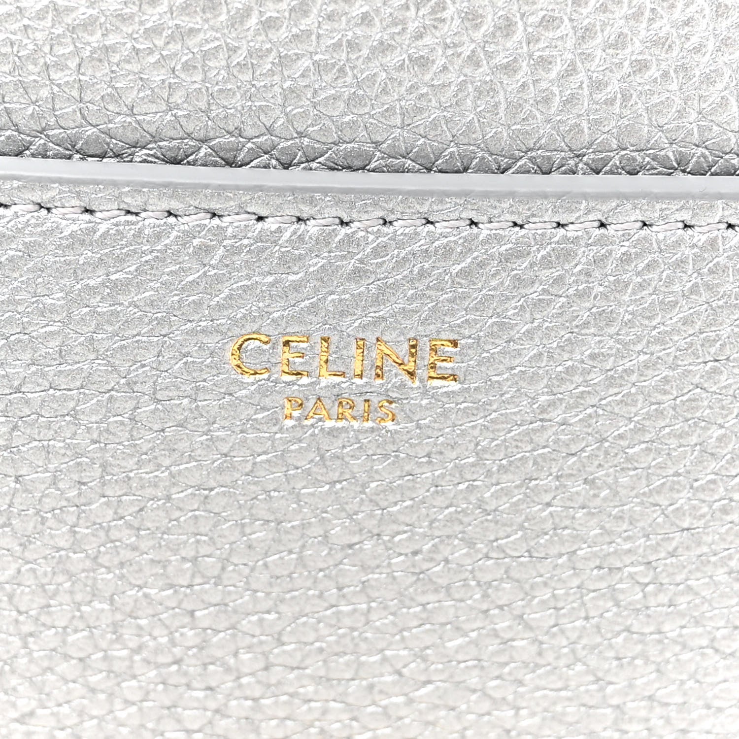 Celine Laminated Grained Calfskin Small 16 Top Handle Bag Silver 7 of 10