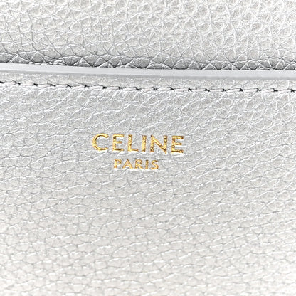 Celine Laminated Grained Calfskin Small 16 Top Handle Bag Silver 7 of 10