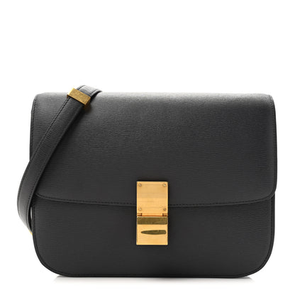 Celine Liege Calfskin Medium Classic Box Flap Bag Liquorice 1 of 11