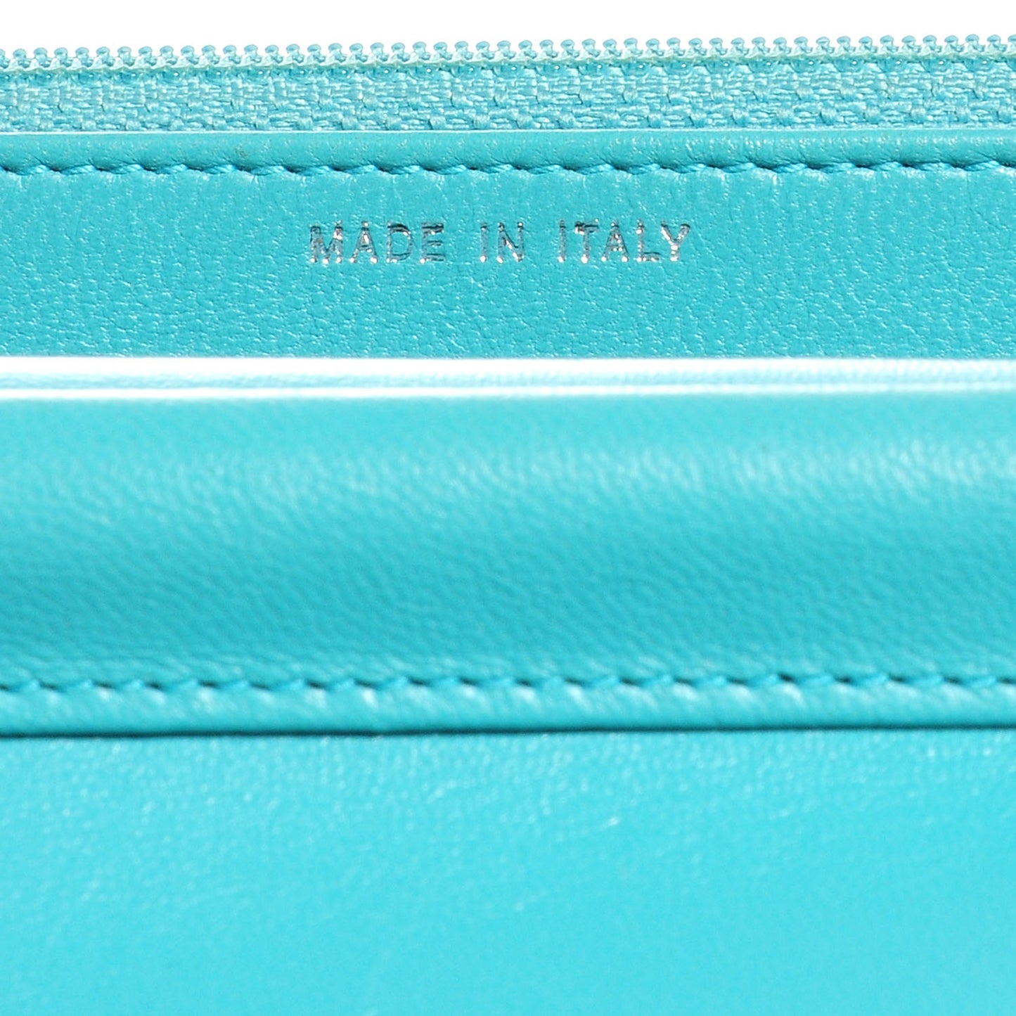 Lambskin Wallet On A Chain WOC Turquoise
