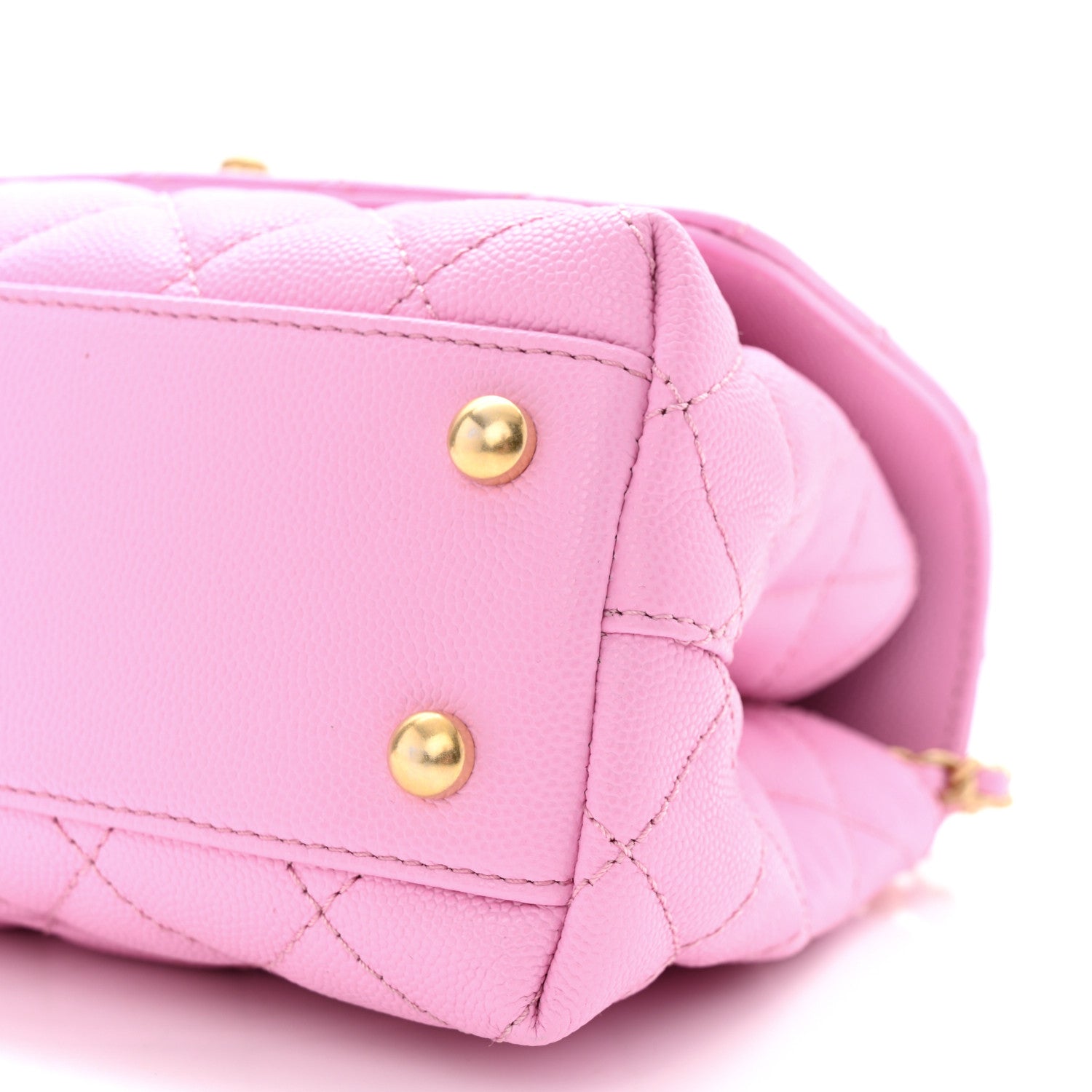 Chanel Caviar Quilted Mini Coco Chain Handle Flap Pink 10 of 10