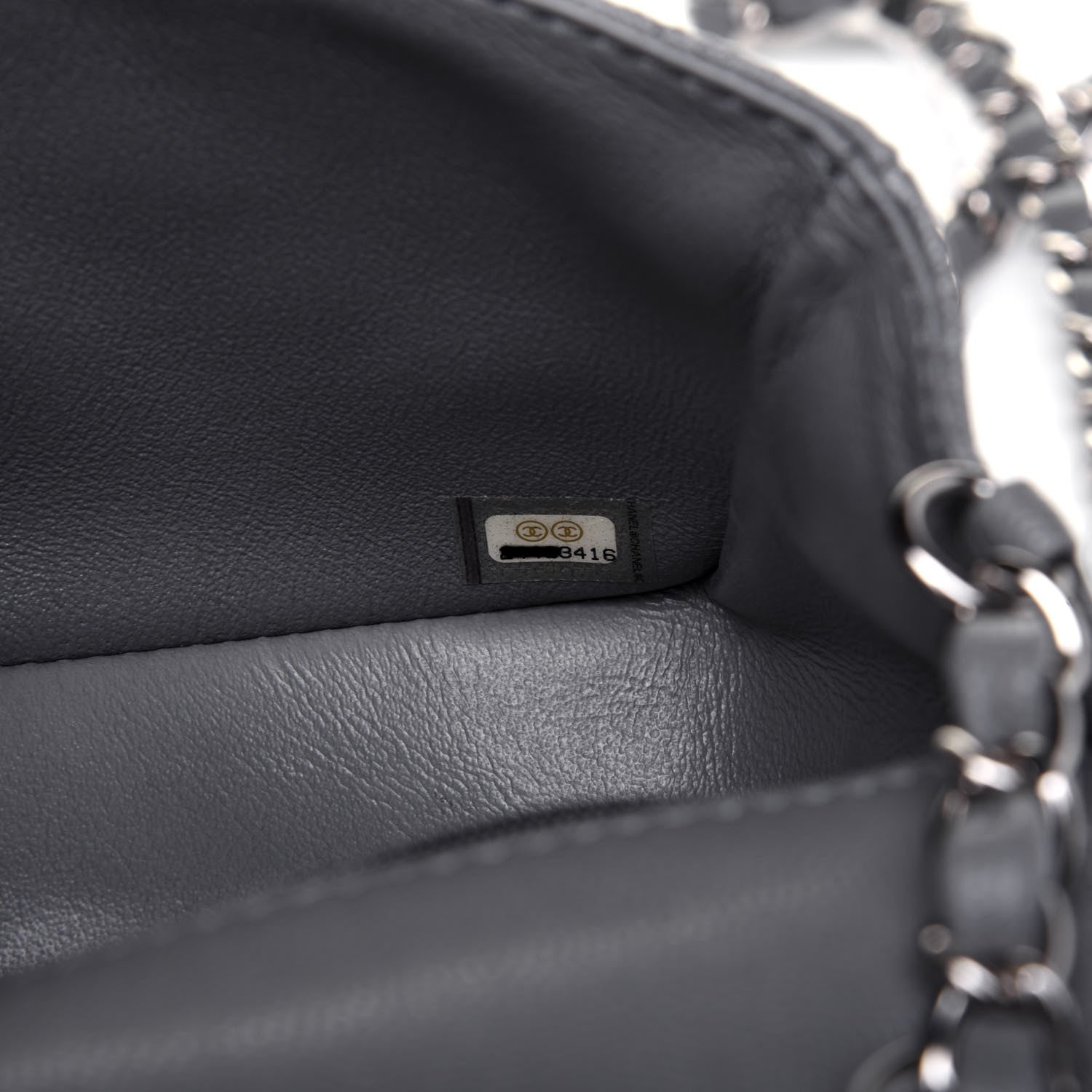 Chanel Caviar Quilted Mini Rectangular Flap Grey 9 of 13