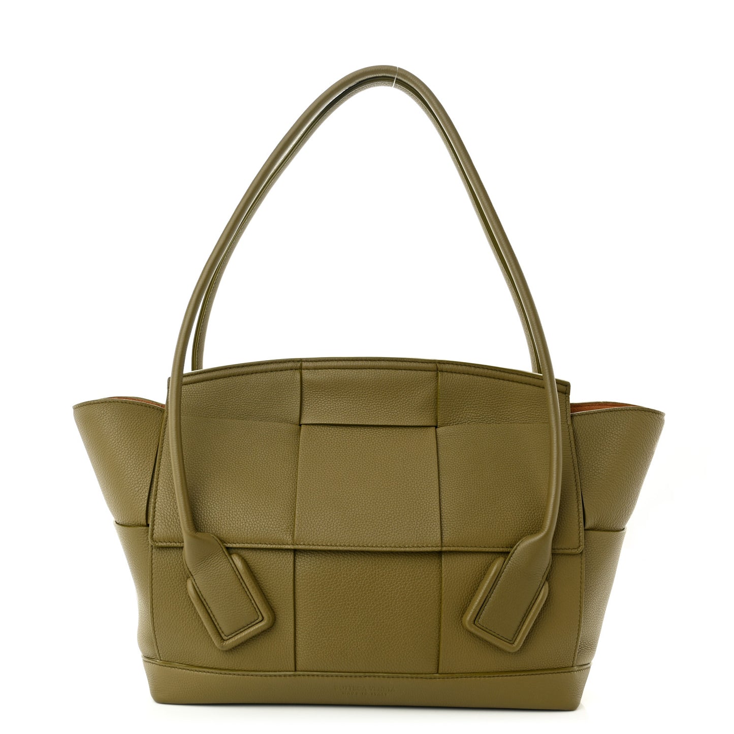 Grained Calfskin Maxi Intrecciato Arco 33 Green