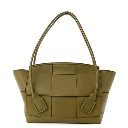 Bottega Veneta Grained Calfskin Maxi Intrecciato Arco 33 Green 1 of 12