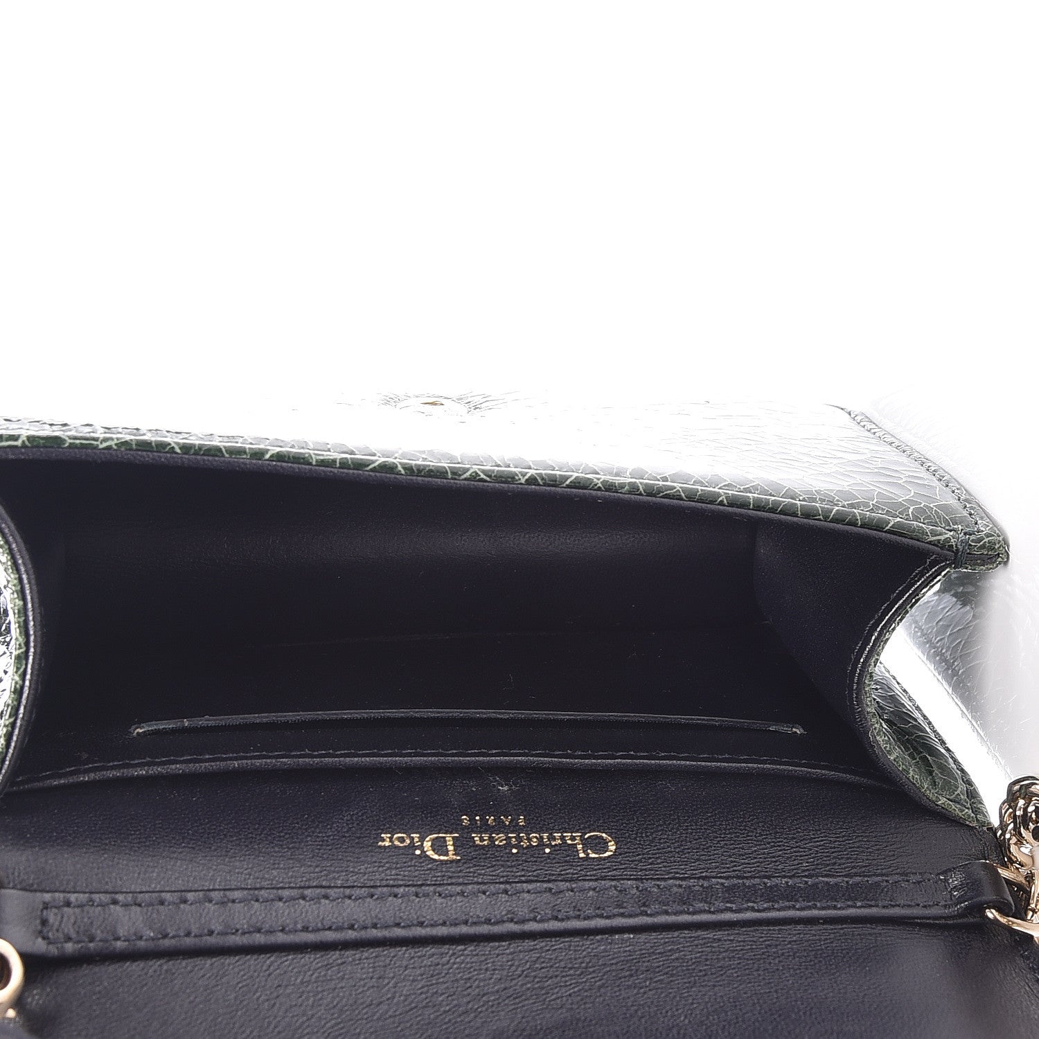 Christian Dior Ceramic Effect Deerskin Baby Diorama Flap Bag Green 5 of 15