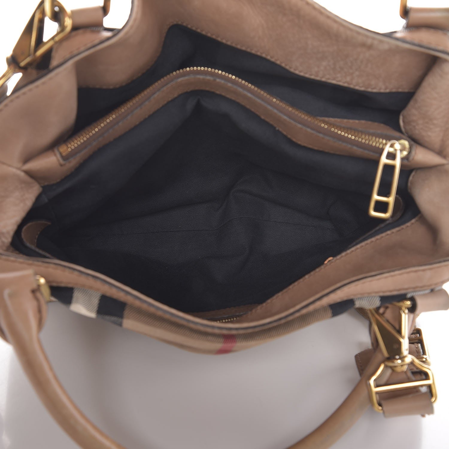 Burberry Calfskin House Check Medium Brecon Tote Dark Stone 7 of 13