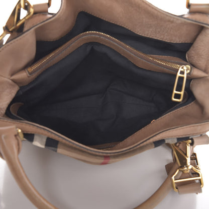Burberry Calfskin House Check Medium Brecon Tote Dark Stone 7 of 13