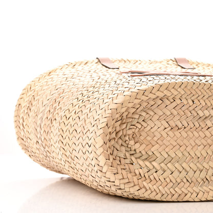 Celine Raffia Calfskin Triomphe Medium Panier Tan 8 of 9