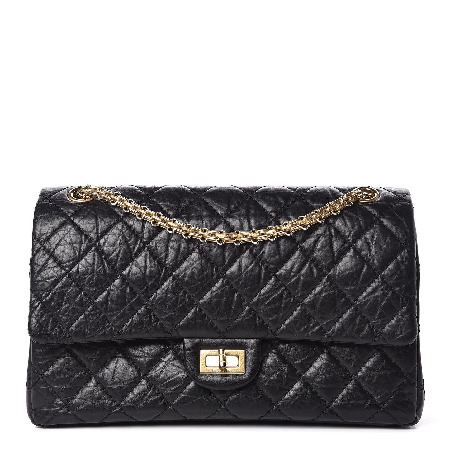 Aged Calfskin Quilted 2.55 Reissue 226 Flap Black