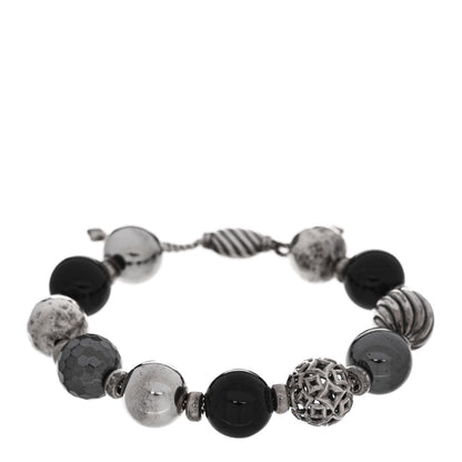 David Yurman Sterling Silver Black Onyx Hematite 14mm Elements Bead Bracelet 1 of 3