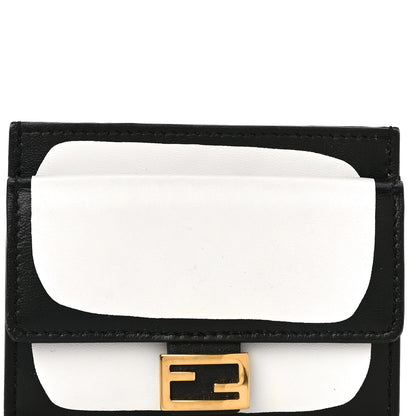 Fendi X JOSHUA VIDES Nappa FF Embossed Fold Over Card Holder Wallet White Black 10 of 10