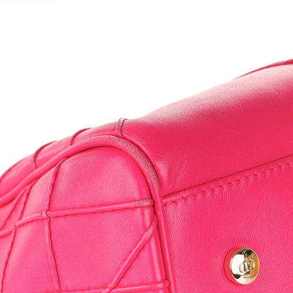 Christian Dior Lambskin Cannage Granville Polochon Fuchsia 7 of 12