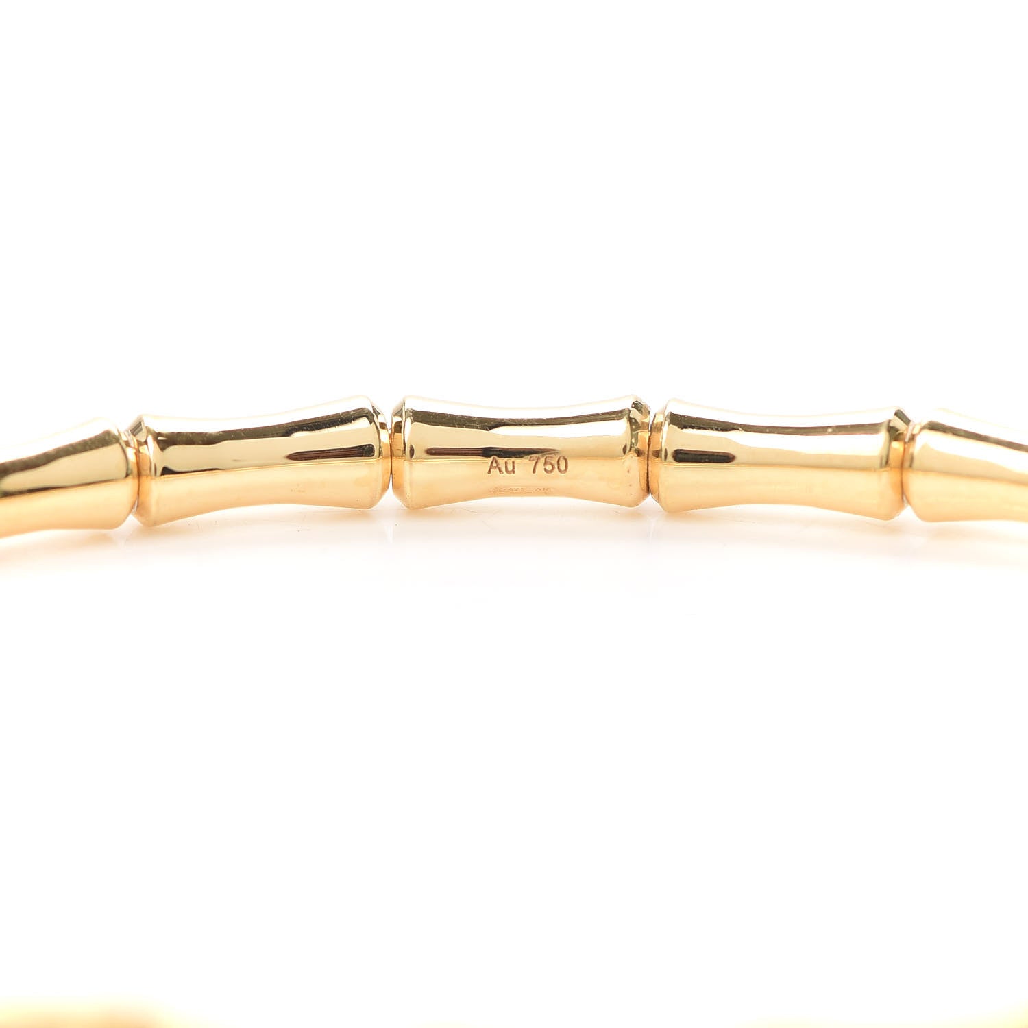 Gucci 18K Yellow Gold Small Bamboo Spring Bracelet 18 4 of 6