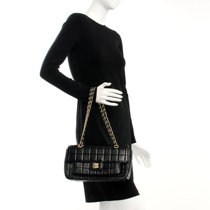 Chanel Lambskin Square Double Stitch Flap Black 2 of 7
