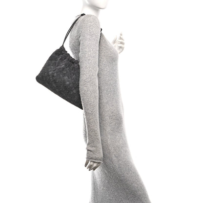Bottega Veneta Suede Calfskin Intrecciato Medium Dustbag Grey 2 of 10