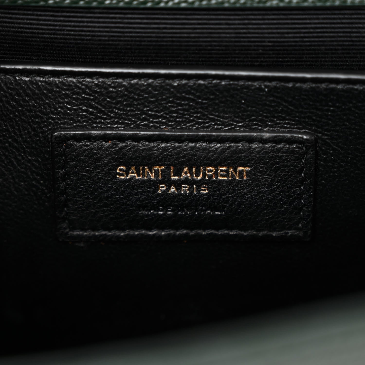 Saint Laurent Grain De Poudre Textured Mixed Matelasse Triquilt Medium Monogram Satchel Vert Fonce 6 of 11